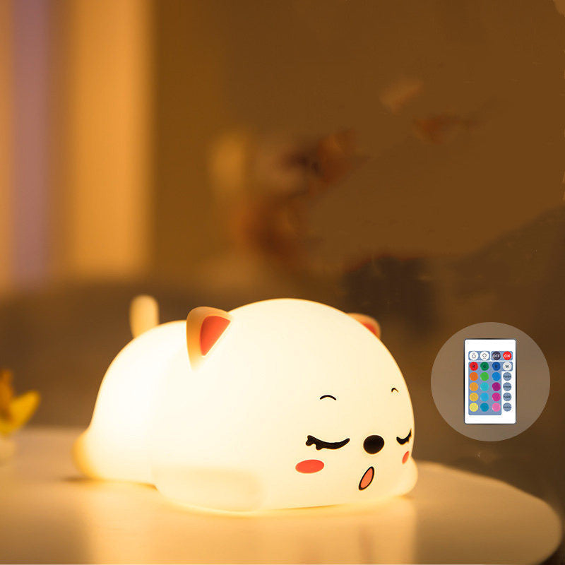 Mini Cute Kitten Beside Night Lamp