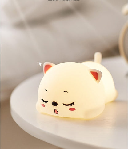 Mini Cute Kitten Beside Night Lamp