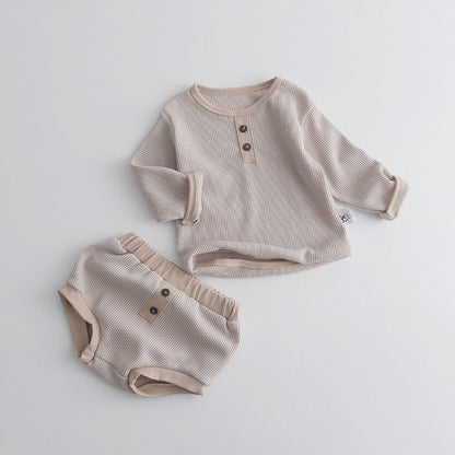 Two-piece Infant Solid Baby Clothes Set