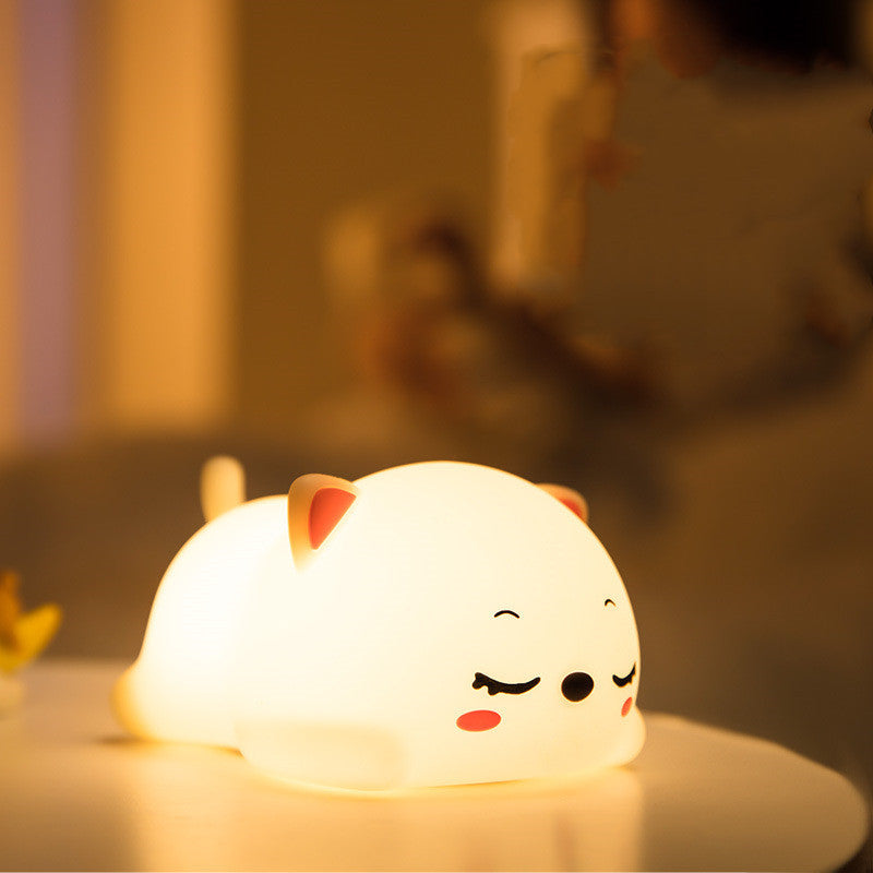 Mini Cute Kitten Beside Night Lamp