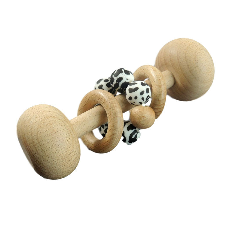 Silicone Beads Raw Wooden Rattles - Tiny Cherub