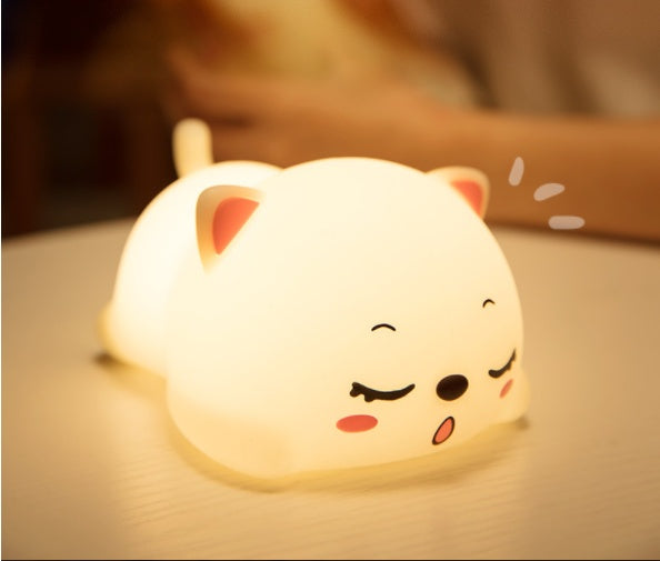 Mini Cute Kitten Beside Night Lamp