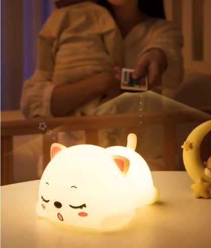 Mini Cute Kitten Beside Night Lamp