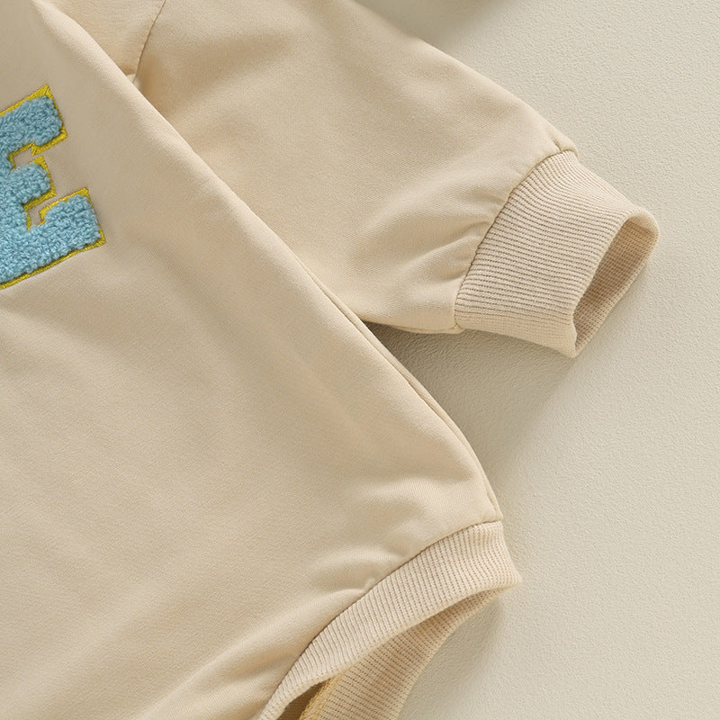 Baby Rompers Letters Golden Edge Embroidery - Tiny Cherub