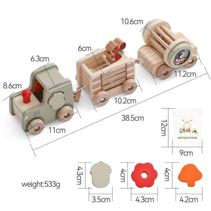 Multi-functional Train Wooden Baby Puzzle Toy