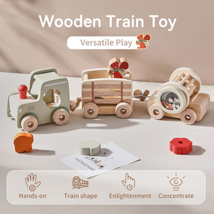 Multi-functional Train Wooden Baby Puzzle Toy